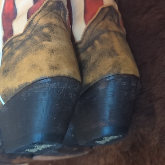 DAN POST DP3586 Liberty American Flag leather cowgirl western boots snip toe 9.5 - Picture 15 of 16